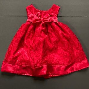 Youngland Baby Girls Red Lace & Satin dress Multiple layered Sequined Petticoat